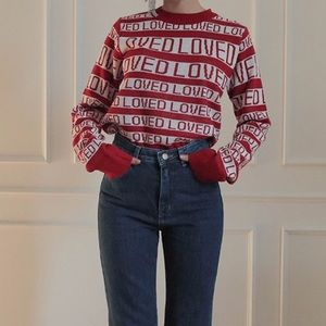 “loved” Letter Sweater